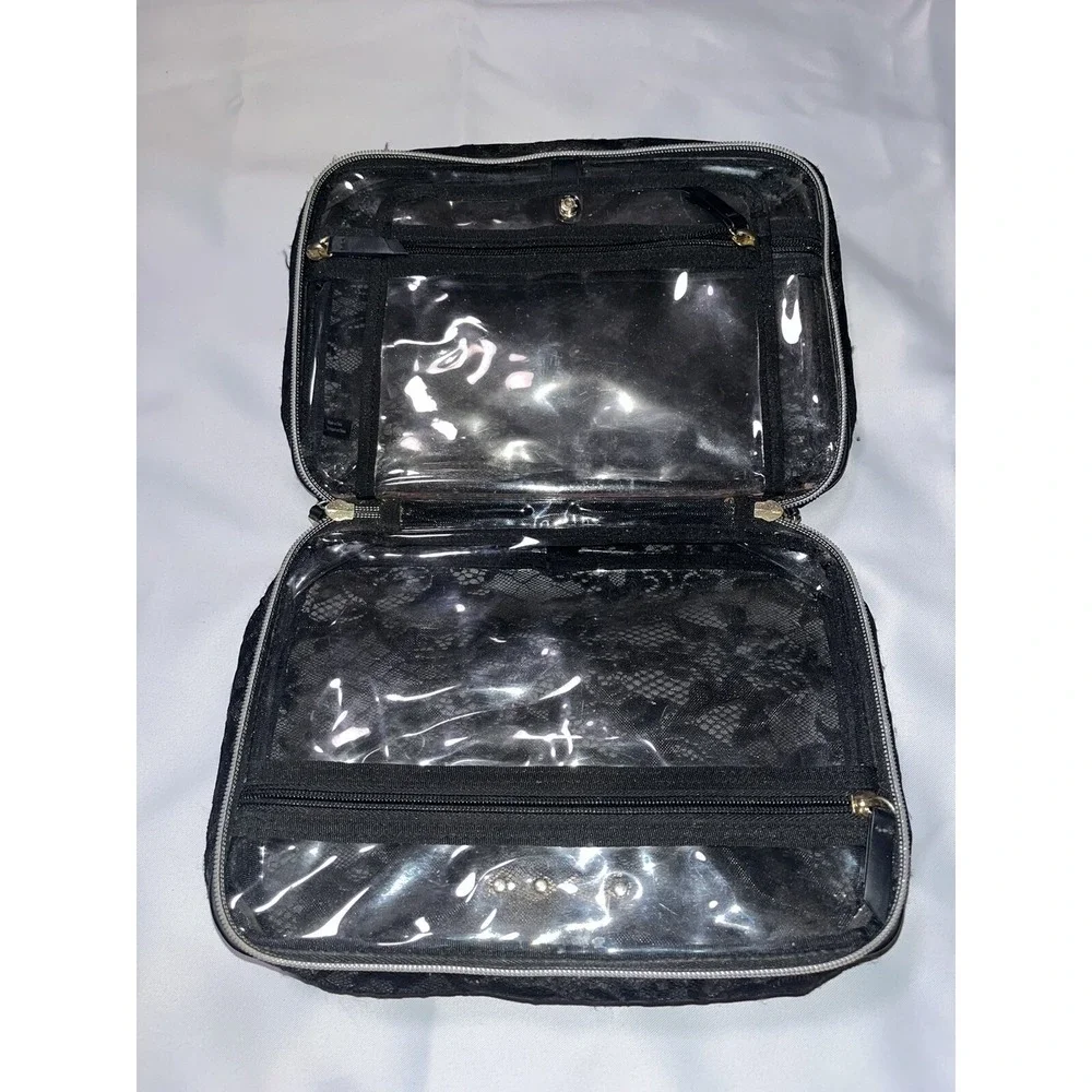VICTORIAS‎ SECRET LACE HANGING FOLDABLE TRAVEL JETSETTER COSMETIC BAG CASE